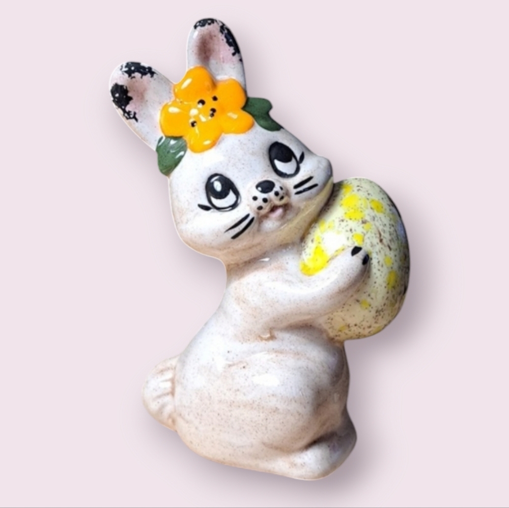 Vintage Ceramic Bunny with Egg